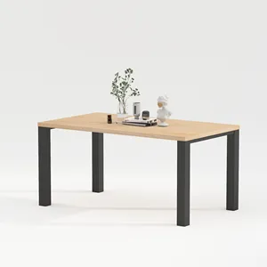 木製繊維長方形ダイニングテーブル無垢材エポキシ樹脂ヴィンテージ家具