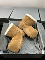 Bottes de neige à plateforme pour femmes, mode de luxe, doublées de fausse fourrure, talon épais, bout rond, bottes décontractées d'hiver