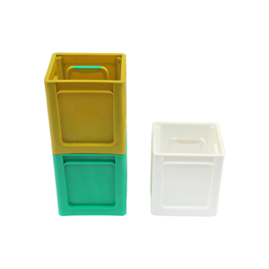 Caisse à bière en plastique durable QS <span class=keywords><strong>pour</strong></span> 6 bouteilles avec inserts <span class=keywords><strong>de</strong></span> séparation amovibles et couvercle, porte-bouteilles multi-packs en plastique robuste - Product Image 5