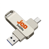 Clé USB pivotante 2-en-1 Type-C OTG en métal haute vitesse, multi-capacités, avec logo personnalisé, nouveau cadeau promotionnel