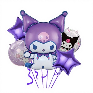 Set de 5 Globos de Aluminio con Diseño de Kuromi, Melody y Jade <span class=keywords><strong>Guigou</strong></span>, Decoración de Cumpleaños Infantil, Serie de Fantasía Mágica - Product Image 3