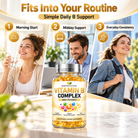 Emballage personnalisé Gélules de Vitamine B Complexe Marque Privée Personnalisation Complète Haute Puissance B1 B2 B3 B6 B12 Usine GMP