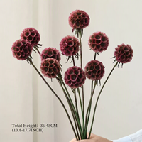 Capullos de Scabiosa Stellata Preservados, 10 Tallos, Ramo de Flores Secas Coloridas Hechas a Mano para Decoración de Bodas y Hogar