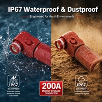 Connecteur de stockage d'énergie haute puissance 200A 1500V DC IP67 anti-poussière à connexion rapide avec contact plaqué argent pour pack de batteries
