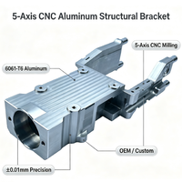 Support structurel complexe sur mesure en acier inoxydable/aluminium usiné CNC 5 axes, précision 0,01 mm, multi-interface, OEM, pour la robotique et l'automatisation