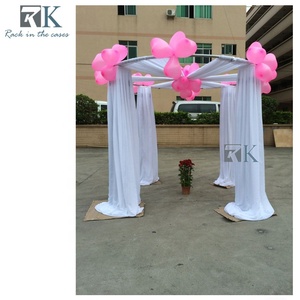 Round Canopy Pipe and Drape Kit Chiffon Draping System Aluminum Wedding Arch <b>Backdrop</b> <b>Stand</b> - Product Image 6