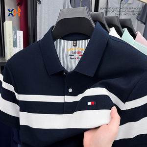 เสื้อเชิ้ตฤดูร้อนผู้ชายระดับไฮเอนด์ แขนสั้น ผ้าถัก กันยับ พิมพ์ลาย สำหรับงานทางการ ชุดยูนิฟอร์มสำนักงาน ทีมงาน  แบบเรียบง่าย - Product Image 1