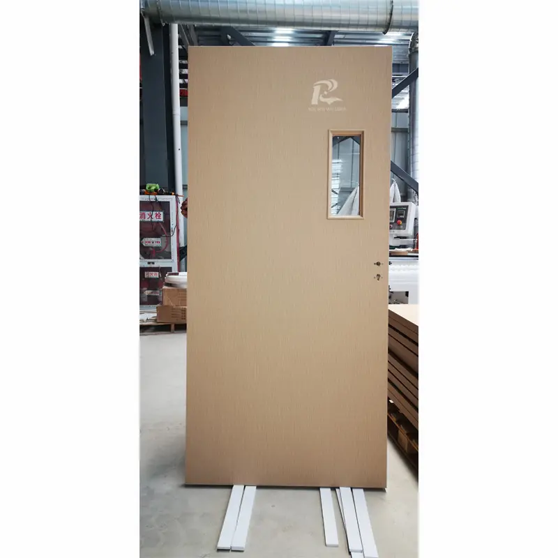 Factory Price Natural Feeling WPC Wooden Grain Interior Glass Door