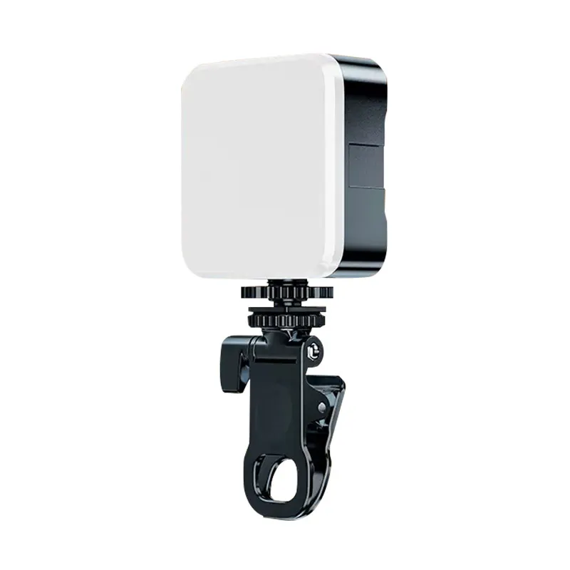 Custom Logo Mini Oplaadbare Live Stream V-Log Telefoonlichtcamera Draagbare Led Videolamp Telefoon Selfie Ringlamp