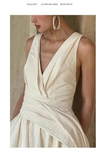 <span class=keywords><strong>Robe</strong></span> de mariée élégante et minimaliste sans dos à col en V, légère, blanche, <span class=keywords><strong>pour</strong></span> femme - Product Image 6