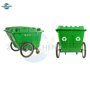 최저가 400L 공공 쓰레기통 | 헤비 듀티 휠 및 핸들이 있는 실외 도난 방지 쓰레기통 - Product Image 3