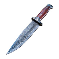 Couteau portable XFD en acier Damas haute dureté avec étui, pour fruits, camping, viande, survie en extérieur, brise-glace, lavable au lave-vaisselle