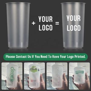 Tasse à emporter de jus de café jetable imprimé de logo personnalisé tasse à boisson givrée anti-fuite tasse en plastique PP avec couvercle - Product Image 4