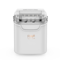 Máquina de Hielo RAF R.0314 de 95 a 120W, Cesta de 0.8L, Tamaño de Hielo Ajustable, Autolimpieza, Alertas de Escasez de Agua y Hielo Lleno, para Uso Doméstico y Bebidas