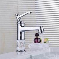 Robinet mélangeur de lavabo KD-203F de haute qualité, couleur argent électroplaqué, avec eau froide et chaude, pour salle de bain et jardin