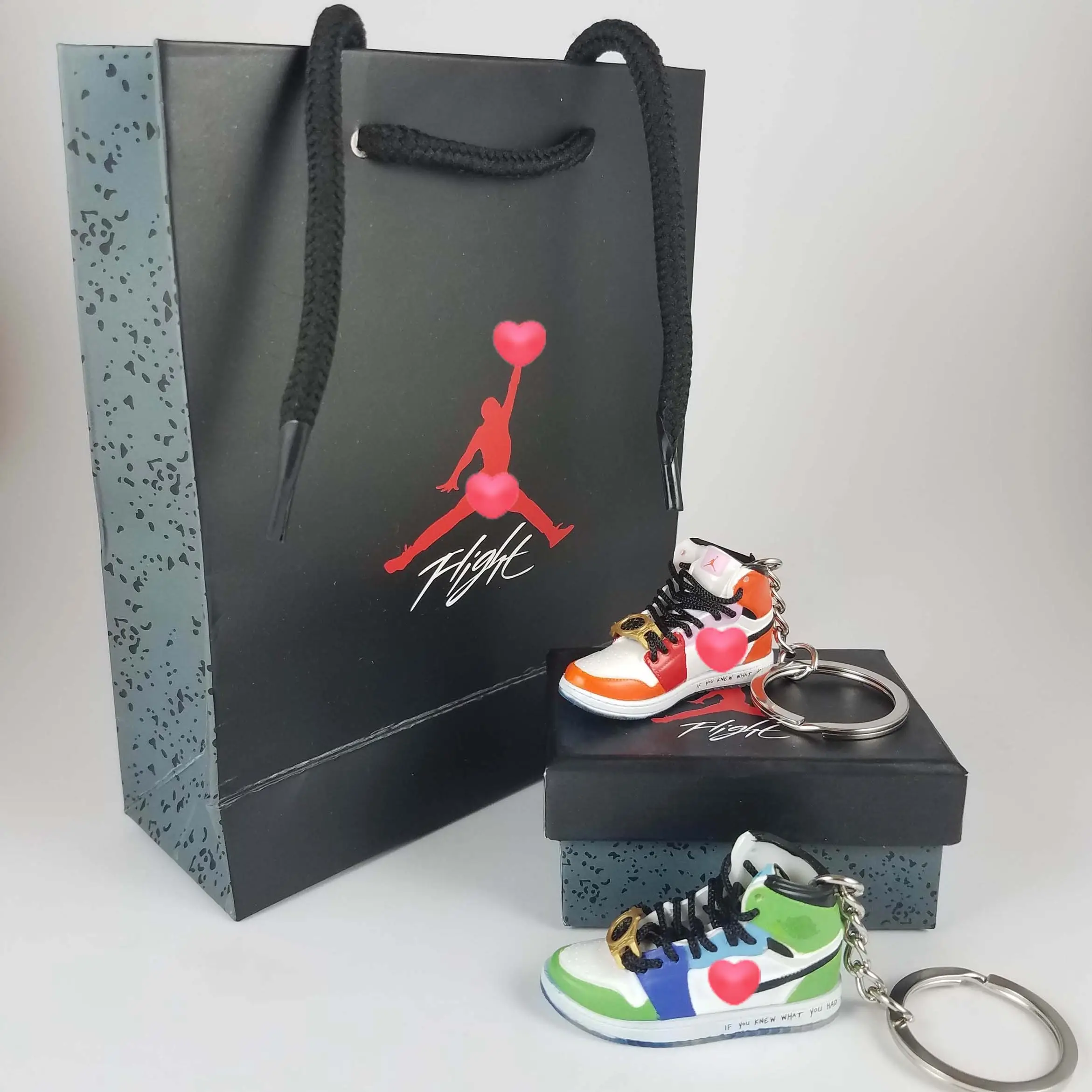 Portachiavi in Pvc morbido accessori scarpe sportive Mini plastica Yeezy Air Jordan scarpe portachiavi in gomma 3D Sneaker