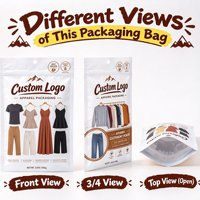 Sacs personnalisés à trois soudures latérales avec fermeture éclair pour accessoires en plastique, emballage Ziplock pour chaussettes, sous-vêtements, vêtements et textiles