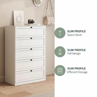 Commode de rangement en acier à 5 tiroirs |   Armoire moderne minimaliste écologique haute capacité avec glissières silencieuses pour usage domestique et hôtelier