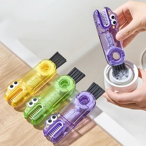3 in 1 Cartoon Cup Cleaning Brush Rotating Bottle Lid Brush <b>Plastic</b> Cup <b>Cleaner</b> for Water Bottle Baby Bottle Cup - Product Image 2