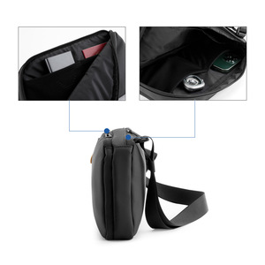 Kingsons Men's Shoulder Bag Mini Crossbody Black Waterproof Zipper Sling Bag Everyday Use All Seasons - Product Image 3