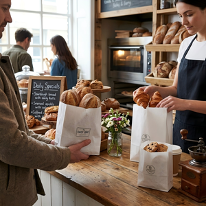 Bolsa de Papel Kraft con Logotipo Personalizado, Bolsa SOS sin Asas para Comida Rápida, Hamburguesas, Papas Fritas, Bolsa de Embalaje para Llevar - Product Image 6