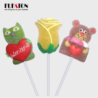 Permen lollipop jelly keras dan berbentuk mawar manis