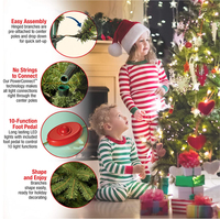 Arbre de Noël artificiel premium de 7 pieds, pré-éclairé par LED, à branches épaisses et articulées, pour la vente en gros