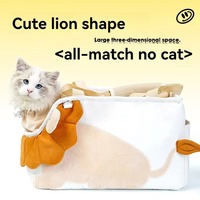 Sac de transport pliable de luxe pour animaux de compagnie, forme carrée, en tissu doux avec fermeture éclair, double usage main et épaule, pour chats de grande taille