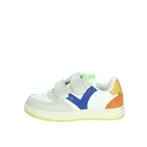 Zapatillas Deportivas Victoria para Niños, Blancas y Azules, con Cierre de Velcro, Estilo Baloncesto - Product Image 1