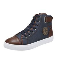 Bottes de style cool en gros, baskets décontractées en cuir PU pour hommes, tailles 39-48