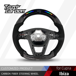 <span class=keywords><strong>Volant</strong></span> personnalisé en fibre de carbone avec LED et microfibre pour <span class=keywords><strong>Seat</strong></span> <span class=keywords><strong>Leon</strong></span> CUPRA Toledo <span class=keywords><strong>SEAT</strong></span> Alhambra Concept Ateca Lbiza SC 2015-2020 - Product Image 2