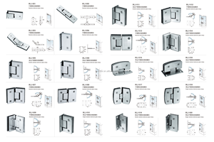 Современный Дизайн сверхмощный нержавеющая сталь доводчик регулируемый экран поворотный стеклянный дверной душевой петли для ванной комнаты - Product Image 6
