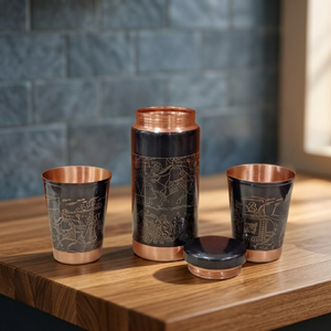 Ensemble de tasses isothermes en acier inoxydable rouge écologiques avec bande dorée, coffret cadeau, design moderne et luxueux, isolation thermique de 6 à 12 heures - Product Image 6