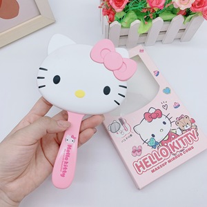 Miroir de poche KT avec peigne Kuromi My Melody Cinnamoroll, miroir de maquillage portable pour enfants et filles, ensemble miroir et peigne - Product Image 6