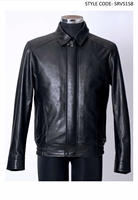 Nouvelle Arrivée 2026 – Blouson Moto Homme en Cuir Pleine Fleur Coupe Slim Col Rabattu Fermeture Éclair Couleur Noir Uni Longueur Standard