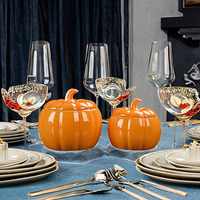 Joli pot de citrouille en céramique végétale vide pour décor d'automne pour cuisine fête stockage des aliments usage domestique