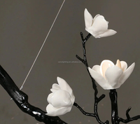 Lampe d'intérieur de style naturel inspirée de la villa, appartement, salle à manger, salon, branche de fleurs, lustre LED