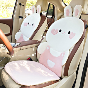 Plush Car Seat Cushions <b>Cute</b> Rabbit Design Universal Fit Extra Soft Four Seasons Use - Product Image 2