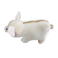 2-en-1 Adorable oreiller en forme de U microperle convertit l'oreiller en peluche cochon microperle