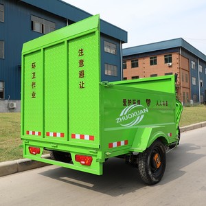 Triciclo Eléctrico de Basura Personalizado con 4 Contenedores, Plataforma Plana, Capacidad de Carga de 100-200 kg y Autonomía de 50-70 km para la Comunidad Urbana - Product Image 4