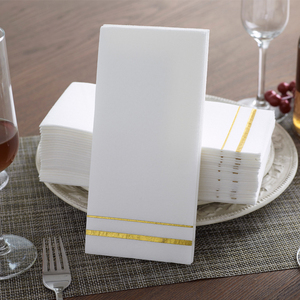 Einweg-Gold prägung staubfreies Gäste tuch Airlaid Plaid bedrucktes dekoratives Tischs ervietten papier für Restaurant hotel - Product Image 4
