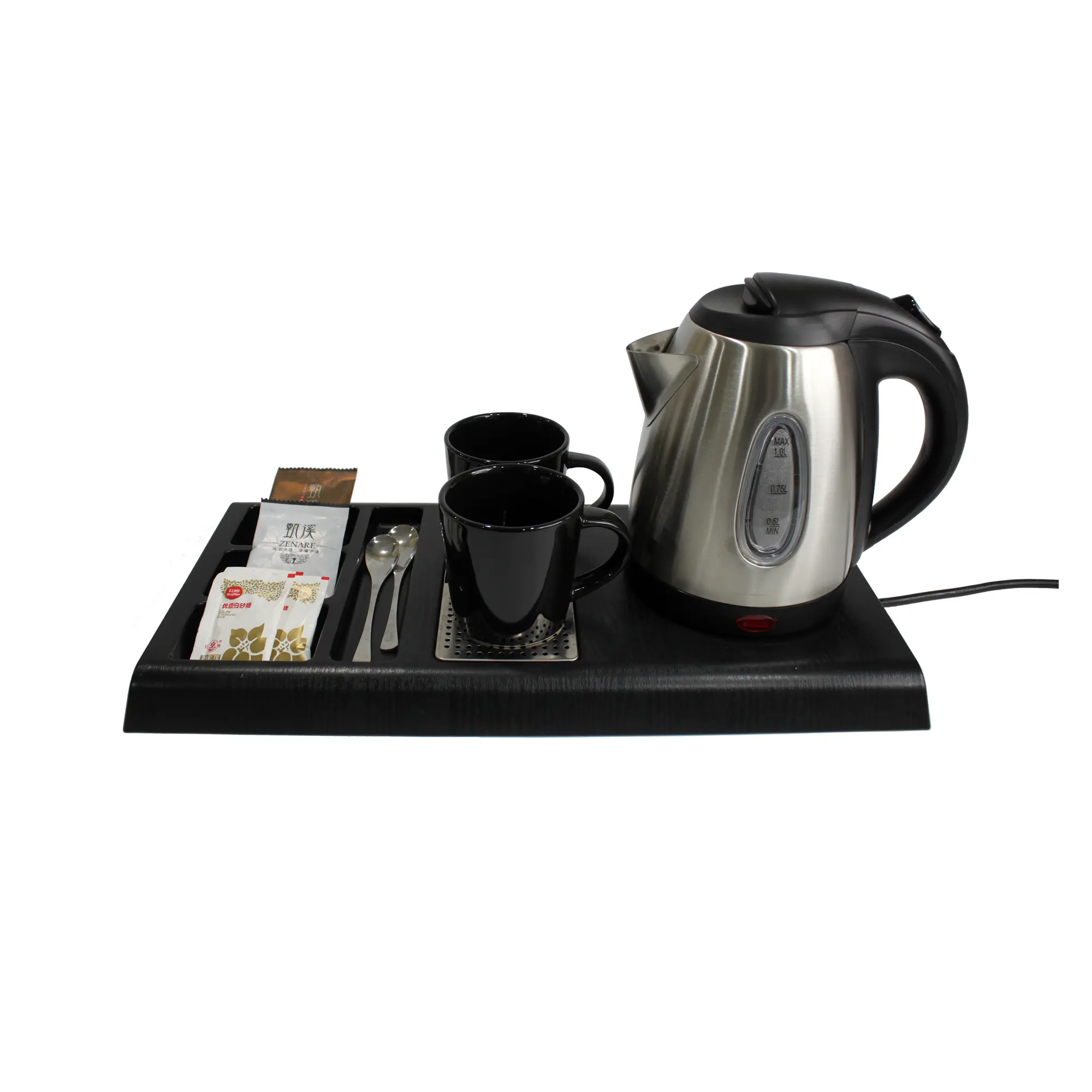 Top Quality hotel room tea kettle set tray with coffee maker and kettles with electric Supplier from China USWT-S01
