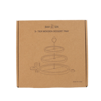 Support à Plateaux en Bois d'Acacia Personnalisable à 2-3 Niveaux, Durable, Classique, pour Assiettes, Fruits, Snacks, Desserts, Bonbons, Tour à Gâteaux, Présentoir pour Fêtes