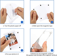Cadre photo magnétique personnalisé en acrylique transparent double face pour réfrigérateur Fujifilm Mini, porte-photo