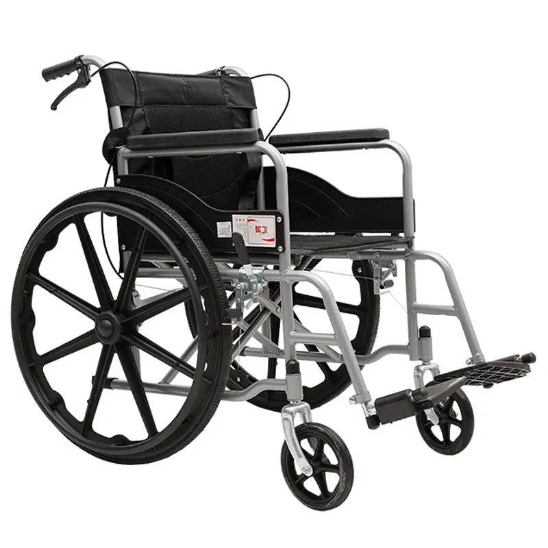 Kursi roda penyimpanan nyaman lipat tahan lama Manual transportasi penyandang cacat kapasitas bantalan tinggi aman