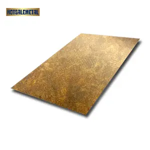 Hotsalemetal lembar kuningan antik 2mm lembaran baja tahan karat berlapis emas logam untuk pelapis logam