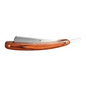 MORGANS INDUSTRIES Stainless Steel Handle <b>Straight</b> <b>Razor</b> with Stainless Steel Single Blade for Men Face Shaving - Product Image 1