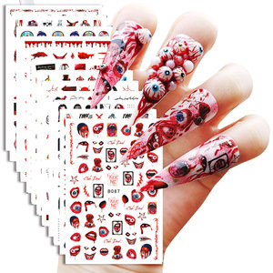 Vendite calde happy halloween autoadesivo gel nail art <span class=keywords><strong>tattoo</strong></span> grandi labbra/palme decalcomanie adesivi per unghie di halloween - Product Image 1