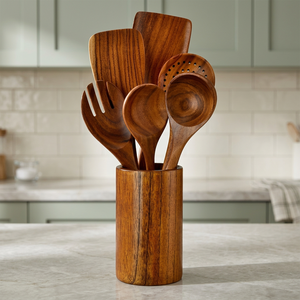Wooden Flatware Holder Handmade Dining <b>Table</b> Cutlery <b>Storage</b> Box - Product Image 3