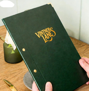 Menús de Restaurante Personalizados, Libros de Menú de Cuero Tamaño A4 con Encuadernación de Espiral, Carpeta de Menú para Hotel y Bar - Product Image 1